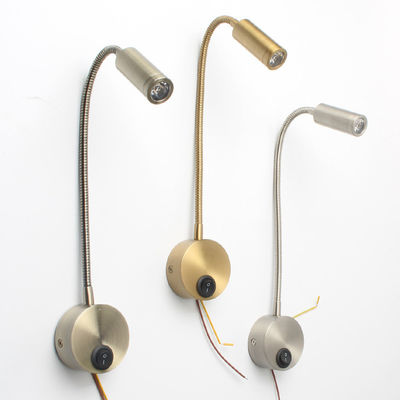 Switch Control 360 Degree Rotated LED Flexible Gooseneck Wall Reading Light for Bedroom No DIY