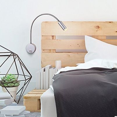 Switch Control 360 Degree Rotated LED Flexible Gooseneck Wall Reading Light for Bedroom No DIY