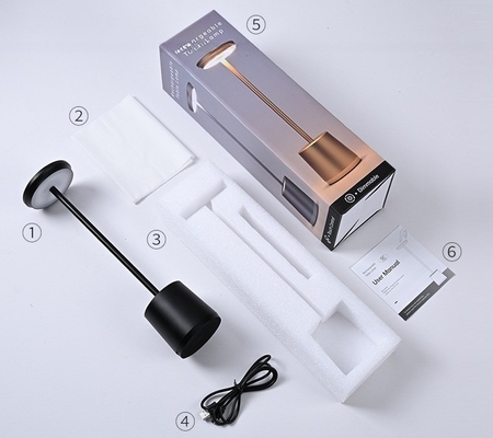 Elegant LED Charging Table Lamp 110lm/w Support Dimmer for Room Bedside and Restaurant