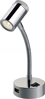 3W LED RV Interior Reading Light with USB Charging Sockets and Wall Bracket Mounting