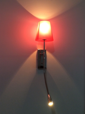 LED Modern Hotel Wall Lamps with Double Head and PP Shade CRI 80 Lifespan 30000 hours