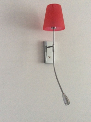 LED Modern Hotel Wall Lamps with Double Head and PP Shade CRI 80 Lifespan 30000 hours