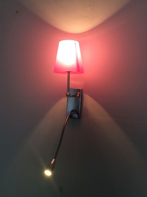 LED Modern Hotel Wall Lamps with Double Head and PP Shade CRI 80 Lifespan 30000 hours
