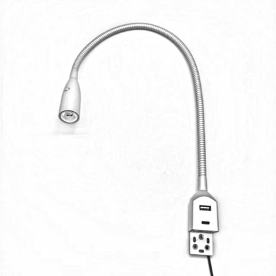 USB Type-C LED Bedside Reading Light with Flexible Goose-neck and 12V Fast Charger
