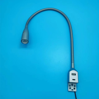 USB Type-C LED Bedside Reading Light with Flexible Goose-neck and 12V Fast Charger